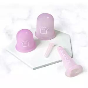 마사지컵(4종세트) - 컵핑테라피 리프팅 괄사 셀프마사지 실리콘부항 브이라인관리 이중턱 처진살관리