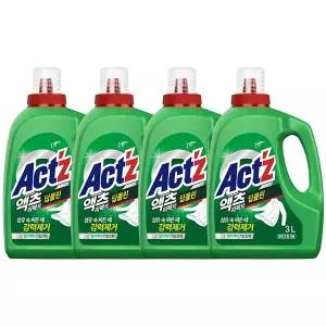 액츠 퍼펙트 액체세제 딥클린 용기, 3L, 4개