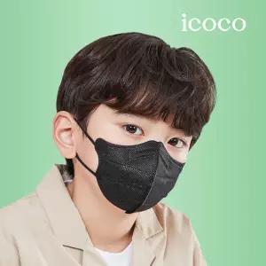 아이코코 KFAD 비말차단 마스크 50매 [화이트/블랙] [소형N 5∼7세]