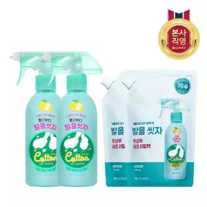 온더바디 코튼풋 발을씻자 풋샴푸 레몬 385ml 2개 + 리필 500ml 2개