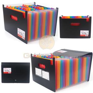 25칸 확장형 레인보우 아코디언 A4 파일케이스 서류보관함 포켓화일 파일홀더 정리함 서류꽂이 클리어파일
