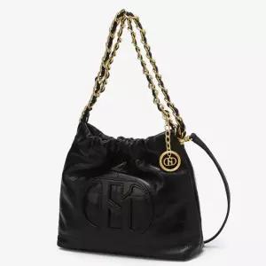 [헤지스](대전신세계)[HAZZYS ACC] [H20크링클] H패치 블랙 레더 퀼팅 체인 호보 숄더백 S HIBA5F553BK