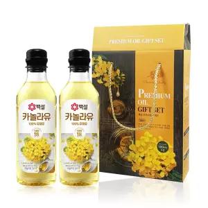 백설 프리미엄유 선물세트 카놀라유 명절선물 500mlX2P
