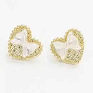 [하프클럽/]여자 패션 흰색 크리스탈 금색 리본 귀걸이