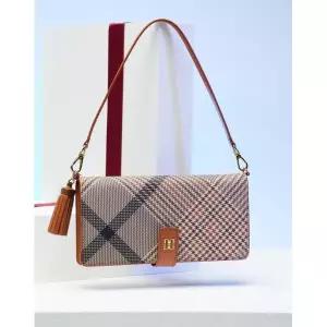 [롯데백화점]닥스 액세서리 LL[선물포장][EDINBURGH]브라운 체크패턴 장지갑 겸 핸드폰 케이스 DCHO4E328