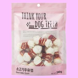 더주스 띵독 소고기 우유껌 15p 본 밀크껌 대용량 강아지껌 중형견 개껌 반려견 간식.