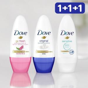 도브 데오드란트 롤온 40ml 3종세트 (오리지널+센서티브+석류 레몬 버베나) 1개