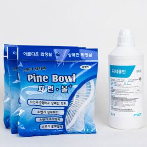 소변기탈취제 파인볼 3개 + 요석제거제 1L