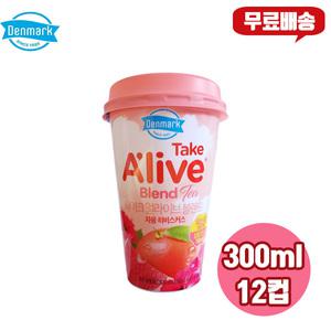 덴마크 테이크얼라이브 블렌드 300ml 자몽 히비스커스, 12개/무/배/유산균음료/비타민700mg