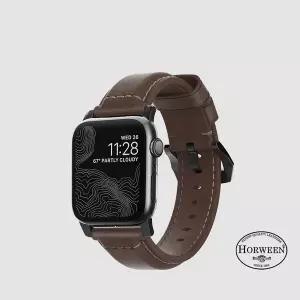 [노마드]애플워치 트래디셔널 호윈 가죽 스트랩 - 브라운 밴드 블랙 버클 / 울트라2 SE2 44 45 49 mm
