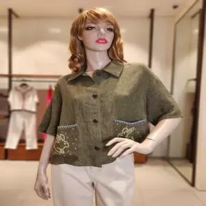 [베네통] 베네통 자수 린넨블라우스 BABL08341