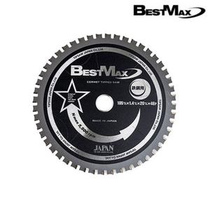 베스트맥스 7인치 금속절단기날 스틸용 원형톱날 불꽃방지 48날 절단기 팁쏘 BM-185S