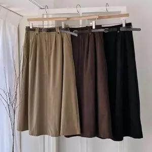 [셀러허브]여자 코듀로이치마 후레아 벨트세트 롱스커트 (S19162986)