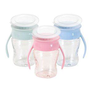 [와우컵]빨대컵 트라이탄 207ml (스노우) 흘림방지 자기주도 아기컵 어린이집 (뚜껑포함)-컬러선택