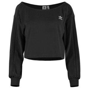 [기타]아디다스 여성 오프숄더 스웨터 크롭 긴팔 티셔츠 H18840