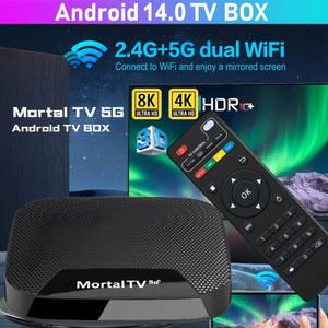 셋톱 박스 안드로이드 14 0 TV Box Mortal ATV 5G T4 Amlogic905L 쿼드 코어 CPU 지원 2 4G 5 8G WIFI BT5 4K HDR10 3D 8GB
