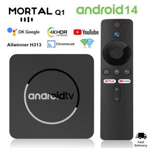 셋톱 박스 스마트 안드로이드 TV Mortal Q1 AllwinnerH313 구글 보이스 Yuotube 4K HDR10 2 4G 5G WiFi BT5 0 16G 비디오 셋톱박스