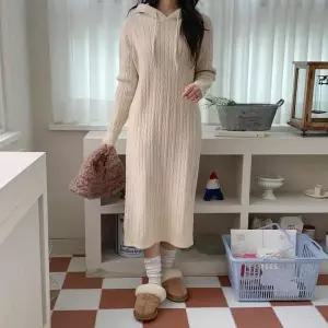 [셀러허브]여자 베이직 FW 꽈배기 후디 스웨터 롱원피스 (S27341747)