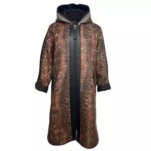 [데시데](의정부점)니들펀칭 소재 후드스타일 롱코트 DOW410