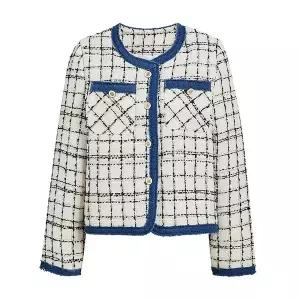 [JJ지고트](대전신세계)체크 데님 배색 트위드 자켓 GR2N0JK221