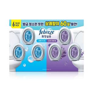 페브리즈 화장실용 비치형 6개입/비누향3+라벤더향3개 pr