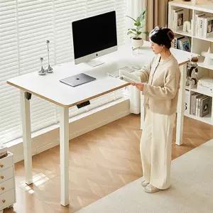 아우스 FJ07 800폭 전동 모션데스크 쿼드형 듀얼모터 스탠딩책상 원목 모션데스크 사무용 학생 책상 1200 1400 1600 1800 2000