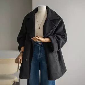 (안나앤플러스) 더블 3온스 울 롤업 코트[코트DO476] 빅사이즈