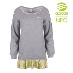 아디다스 네오 여성 ST 스웨터 튜닉 라운드 티셔츠/일본매장판 - S05890