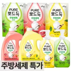 대용량 피죤 퓨어 주방세제 뽀드득 주방세제 3L 1개+1개 레몬향 3L, 2개