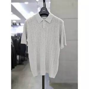 [바쏘옴므]바쏘옴므 세이브존03 바쏘옴므 25 라이트그레이 크로셰 매쉬 PK카라 반팔니트 WSAGZ2WT32A (3295