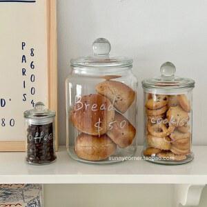 쿠키 유리병 간식 투명 보관함 과일청 예쁜 밀폐 용기