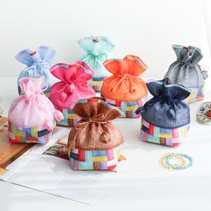 오색조각보 모시사탕 복주머니(중)Y