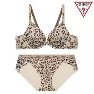 [롯데백화점]게스 크리미 호피밴드 레이스 브라팬티세트 GDWBRBP213BE