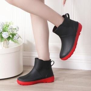 여성용 무광 장화 방수 패션장화 발목 레인부츠 4컬러 장마철