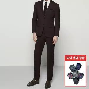 [롯데백화점]맨잇슈트 브라운 울혼방 글렌체크 수트 포밀핏 스트레치 사계절 정장 (336) + 타이증정