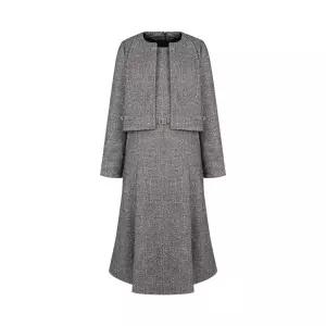 [크로커다일레이디]메탈사 혼방 자켓형 미디 원피스_CLDWOP101