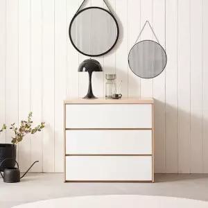 나무뜰 바렌 광폭 800 3단 서랍장 GNR082C (착불)