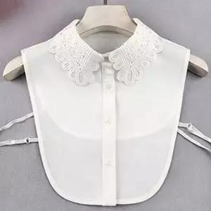 플라워 자수 레이어드 넥케이프 블라우스 페이크 카라 페이크카라 넥케이프 레이스카라