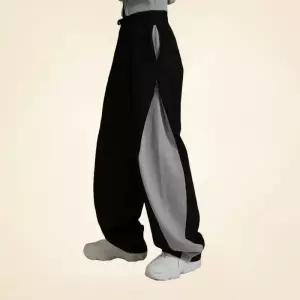 [매장정품] 라이크더모스트 트레이닝 핀턱 배색 와이드 팬츠 블랙