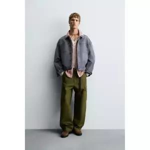 [국내발송] ZARA 남성 워싱 박시핏 점퍼 - 블루 370911