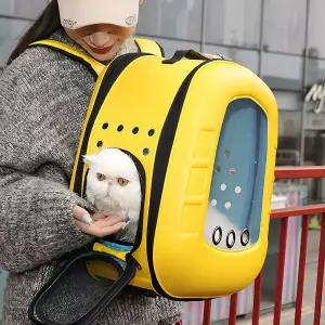 퍼피허그 하드쉘 투명 우주선 강아지 백팩 산책가방 이동 가방 고양이 애견 기내용 컨넬 배낭 외출 여행용
