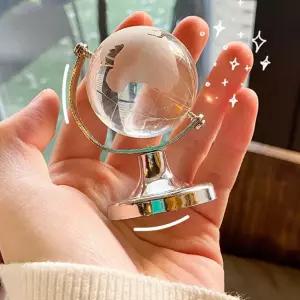 데스크 꾸미기 데스크테리어 인테리어 소품 미니 크리스탈 지구본 미니어처 지구 사무실 개업 선물