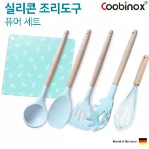 쿠비녹스 실리콘 조리도구 퓨어 6종(국자, 거품기, 주걱, 뒤집게, 국자, 매트)