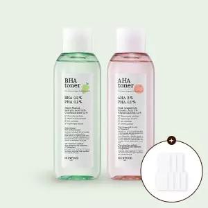 [스킨푸드][택1] 건성/지성 각질 케어 토너 2종 200ml + (증정) 100%순면패드 7매입