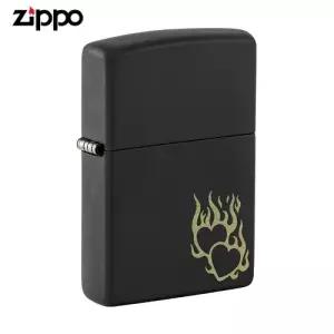 ZIPPO 라이터 프린팅 46004 Fire Heart Design 오일+심지+부싯돌 3종세트 포함