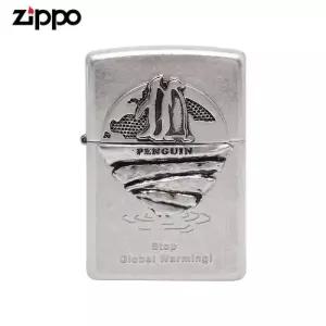 ZIPPO 라이터 엠블렘 Save The Earth 펭귄 오일+심지+부싯돌 3종세트 포함