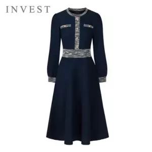 [인베스트] 포인트 배색 플레어 원피스_IN5F1OP3160