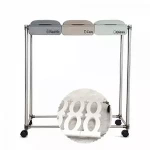 분리수거 이동식 재활용함 원터치 3단 (WFJYGD2)