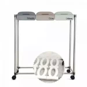 분리수거 이동식 재활용함 원터치 3단 (WFJYGD2)