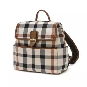 닥스 액세서리 25FW [그레이트하우스체크] 브라운 체크 가죽 배색 자카드 백팩 DCBA5F639W2